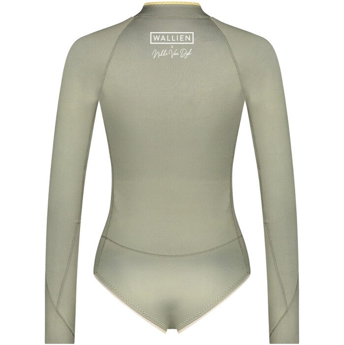 2024 Wallien Womens Nikki Van Dijk Bikini Cut 1mm Front Zip Springsuit Wetsuit 101006 - Moon